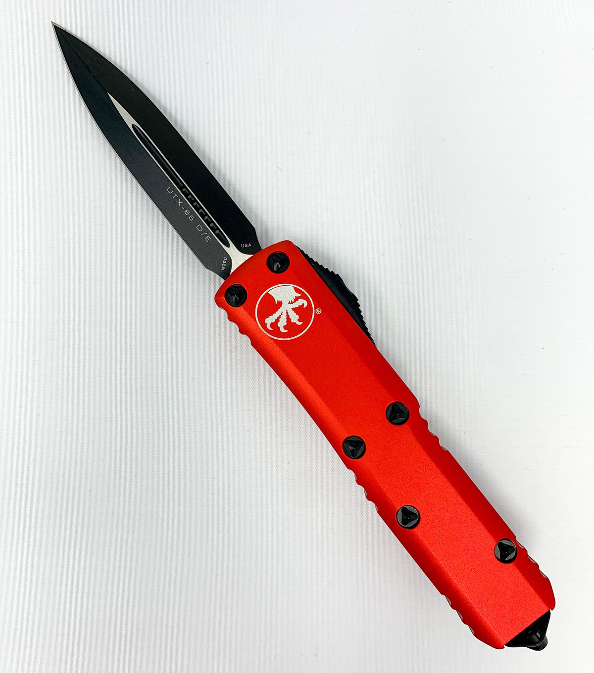 Microtech UTX-85 - D/E Black Blade - Red Chassis - 232-1RD Automatic Knives - Tophatter Daily Deals