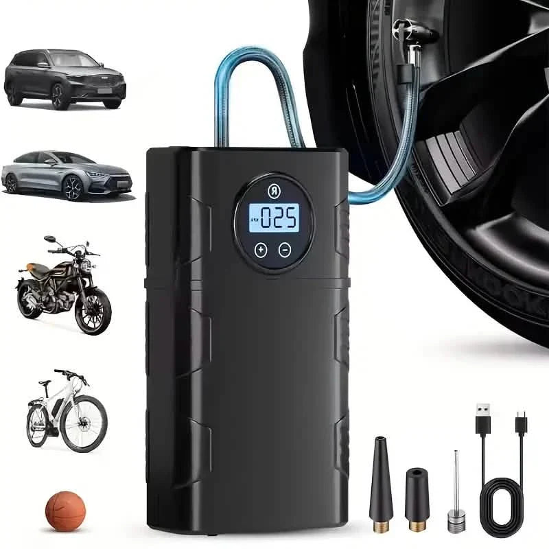 Portable 120 PSI Cordless Air Compressor – Tire Inflator for Car, Bike & Motorcycle Automotive - Tophatter Daily Deals
