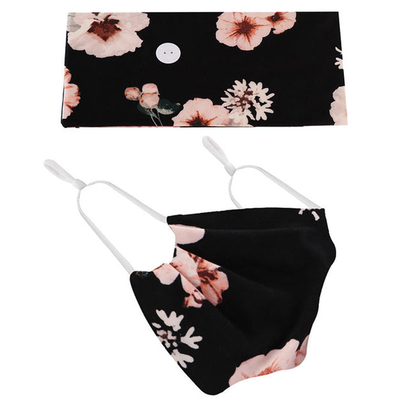 Button headband mask headscarf hair accessory 2-piece set 0 - Tophatter Daily Deals