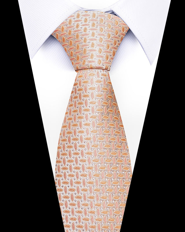 Men's Neckties - Formal Classic Patterned Tie (50 Style Options) Peach Gold Medallion Belts & Ties - Tophatter Daily Deals