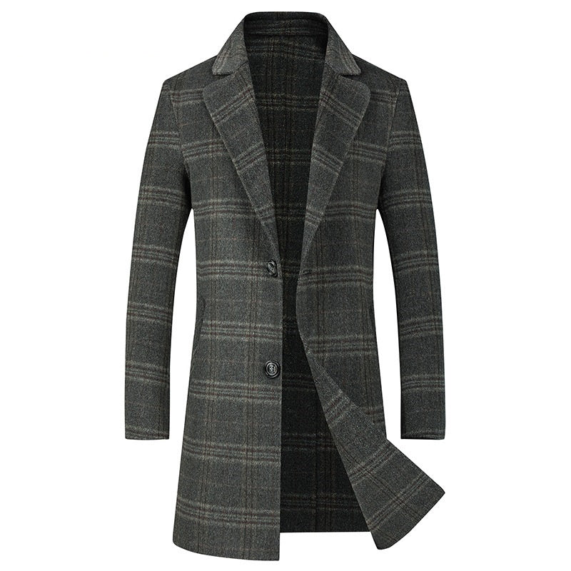 Warm Refined Men's Overcoat - Longline, Wool, Citywear 3D Changing Face Moving Picture Frame - Tophatter Daily Deals
