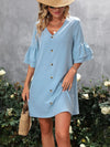 V-Neck Half Sleeve Mini Dress Casual Dresses - Tophatter Daily Deals