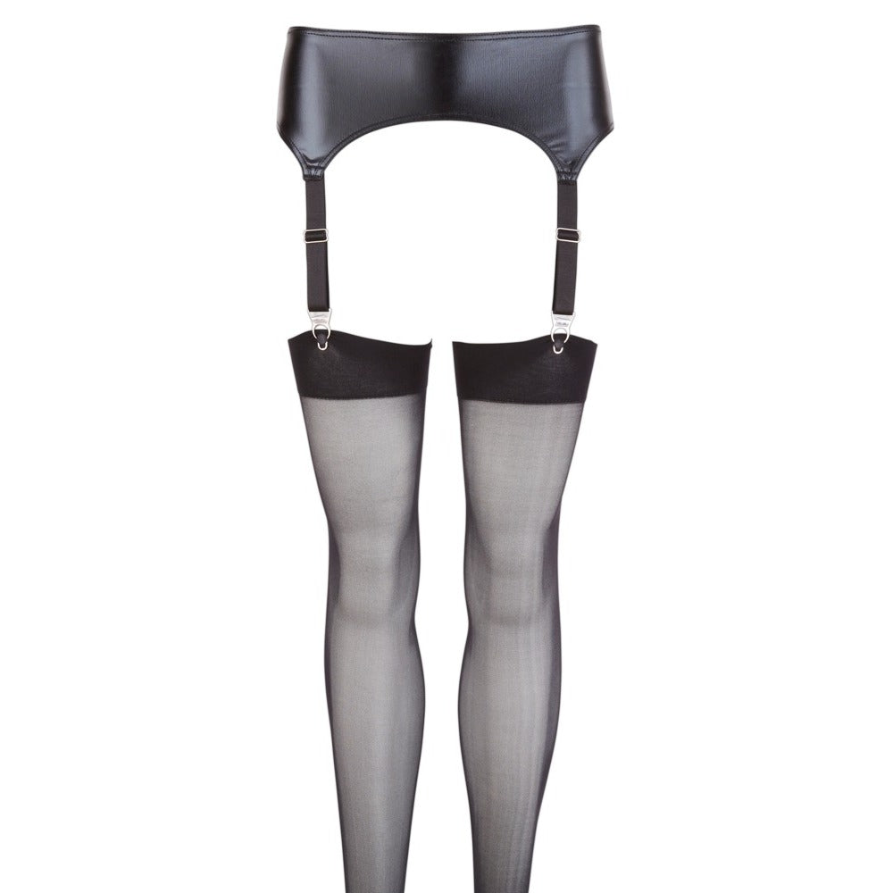 NOXQSE Wet Look Suspender Belt And Stockings > Clothes > Hosiery > Garterbelt Sets - Tophatter Daily Deals