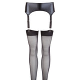 NOXQSE Wet Look Suspender Belt And Stockings > Clothes > Hosiery > Garterbelt Sets - Tophatter Daily Deals