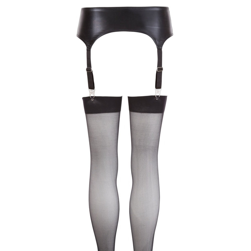 NOXQSE Wet Look Suspender Belt And Stockings > Clothes > Hosiery > Garterbelt Sets - Tophatter Daily Deals