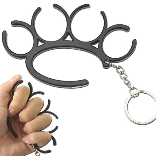 Self Defense Open Duster Knuckle Keychain Black - Tophatter Daily Deals