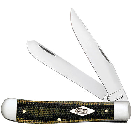 Case Trapper - Black Green Natural Canvas Micarta - 23470 Knives - Tophatter Daily Deals