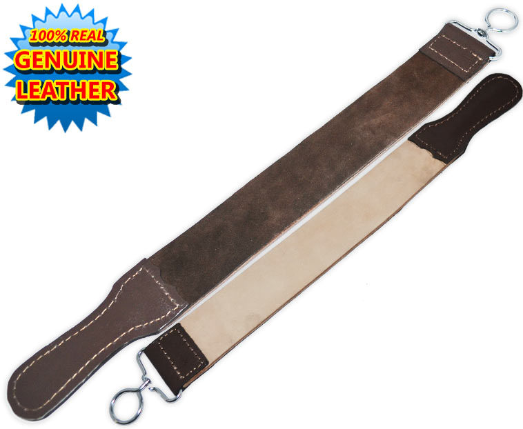 Genuine Leather Strop Barber Type With Hook For Blade Sharpening - TOPHATTER'S ARMORY DEALS Collectible Weapons - Tophatter Daily Deals