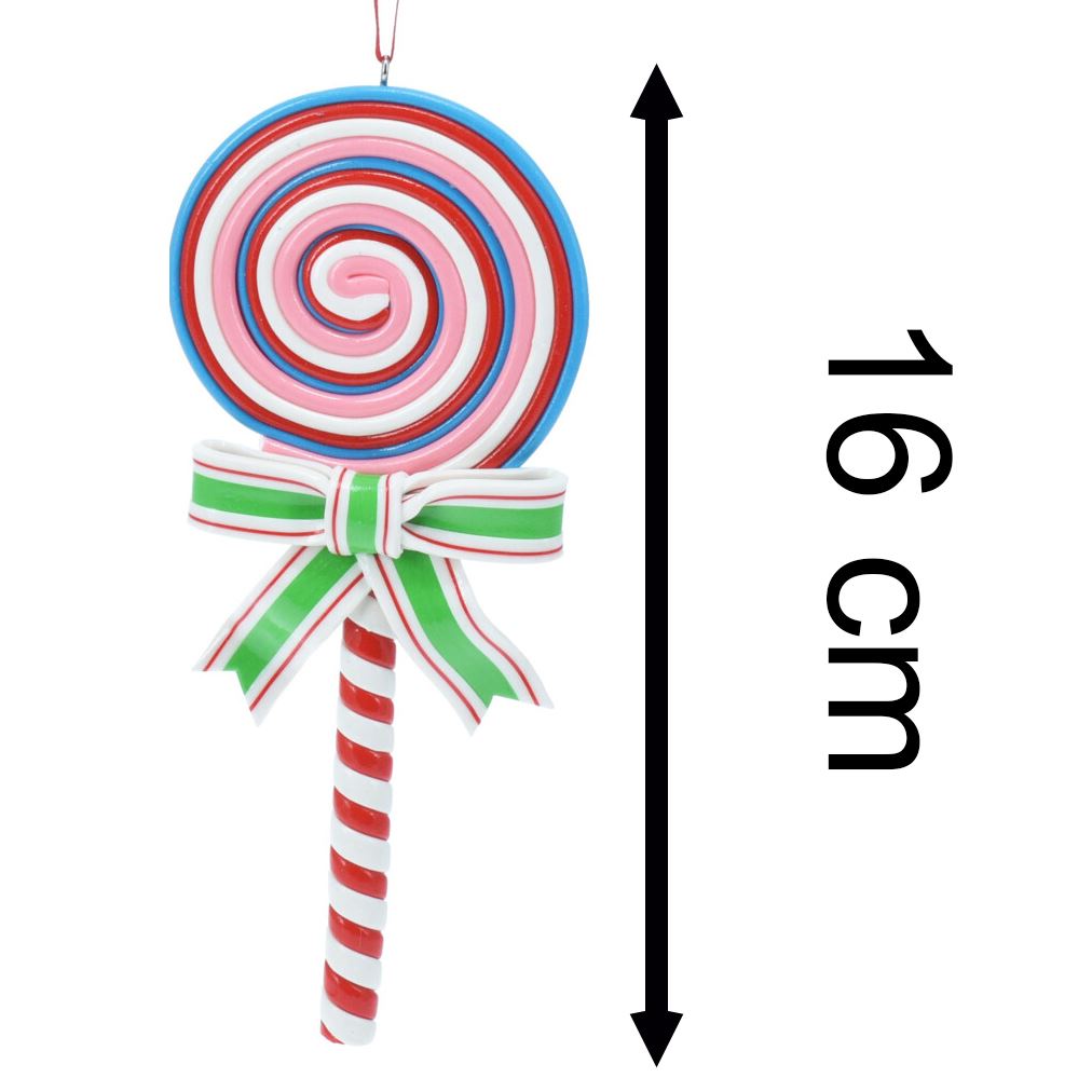 Lollipop Christmas Bauble | Candy Cane Lolly Christmas Tree Ornament - 16cm Baubles - Tophatter Daily Deals