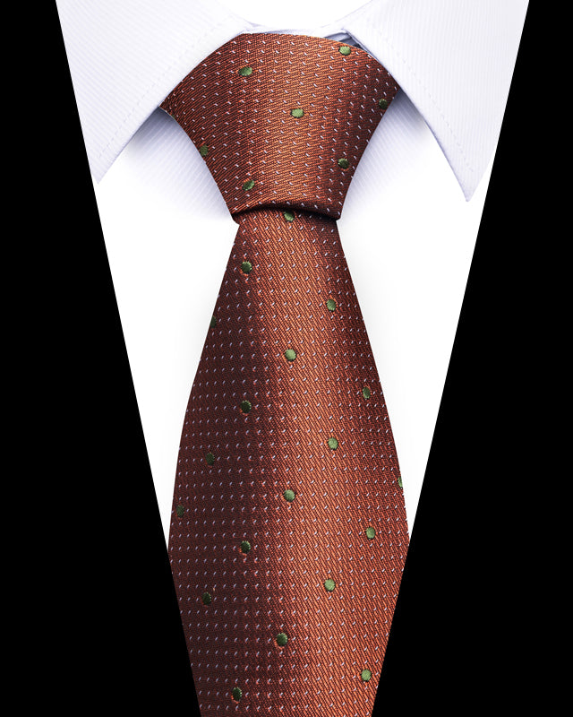Men's Neckties - Formal Classic Patterned Tie (50 Style Options) Autumn Bronze Pin Dot Belts & Ties - Tophatter Daily Deals