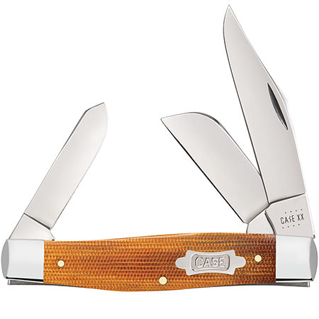 Case Large Stockman - Natural Canvas Micarta - 23693 Traditional Knives - Tophatter Daily Deals