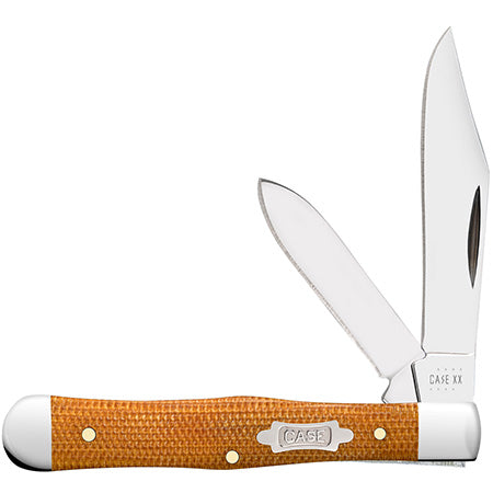 Case Small Swell Center Jack - Smooth Natural Canvas Micarta - 23694 Knives - Tophatter Daily Deals
