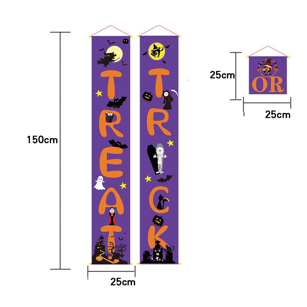 Halloween Door Banner Couplets Outdoor Black Red Decor Purple 3D Changing Face Moving Picture Frame - Tophatter Daily Deals