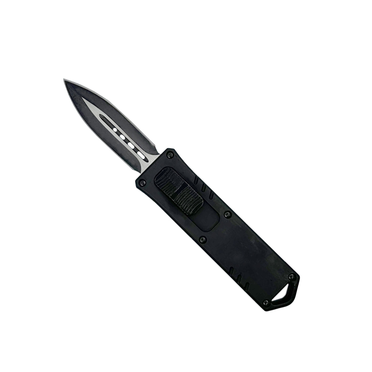 4.5" Dagger Blade OTF Knife w/ Belt Clip Black - Tophatter Daily Deals