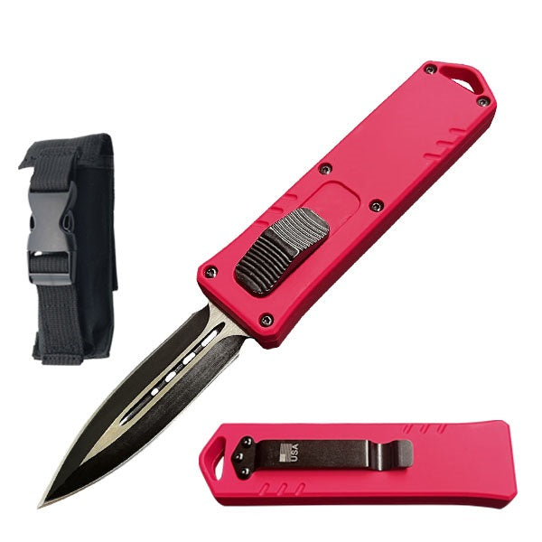 7.25" Pink OTF Automatic Dual Action Out The Front Knife - TOPHATTER'S ARMORY DEALS Collectible Weapons - Tophatter Daily Deals