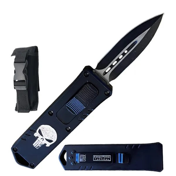 7.25" Punisher Exocel Dagger OTF Automatic Knife - Tophatter's Guns'N'Weapons Store - FREE SHIPPING Collectible Weapons - Tophatter Daily Deals