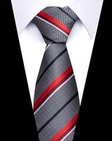 Men's Neckties - Formal Classic Patterned Tie (50 Style Options) Charcoal Red Executive Belts & Ties - Tophatter Daily Deals