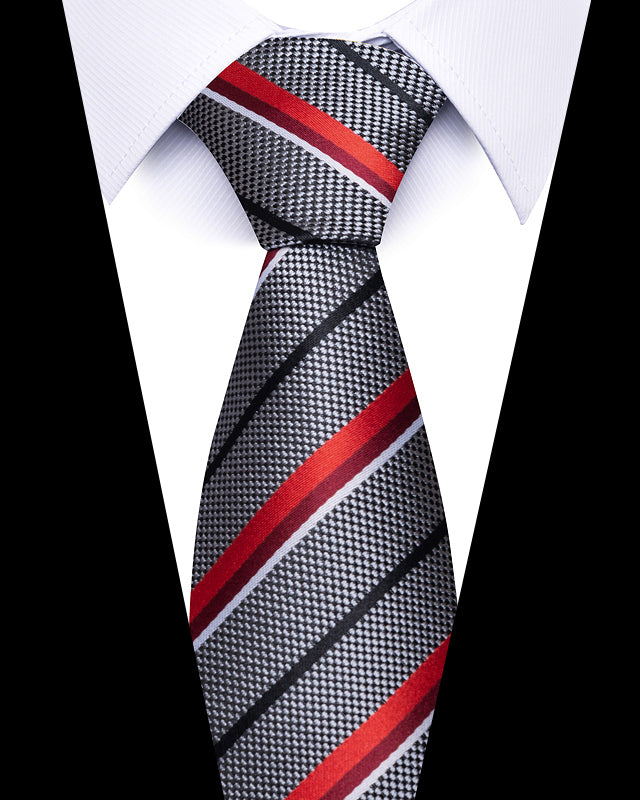Men's Neckties - Formal Classic Patterned Tie (50 Style Options) Charcoal Red Executive Belts & Ties - Tophatter Daily Deals