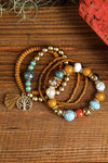 Chestnut 5pcs Boho Beaded Turquoise Bracelets Set Bracelets - Tophatter Daily Deals