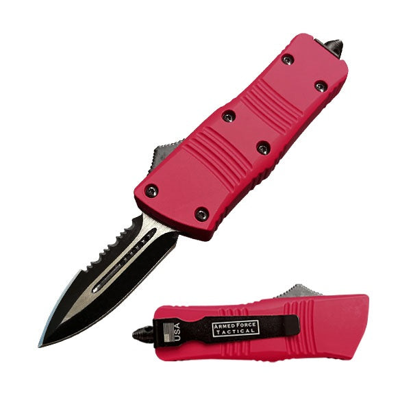 5.5" Hot Pink Mini Automatic OTF Knife Spear Point Blade - TOPHATTER'S ARMORY DEALS Collectible Weapons - Tophatter Daily Deals