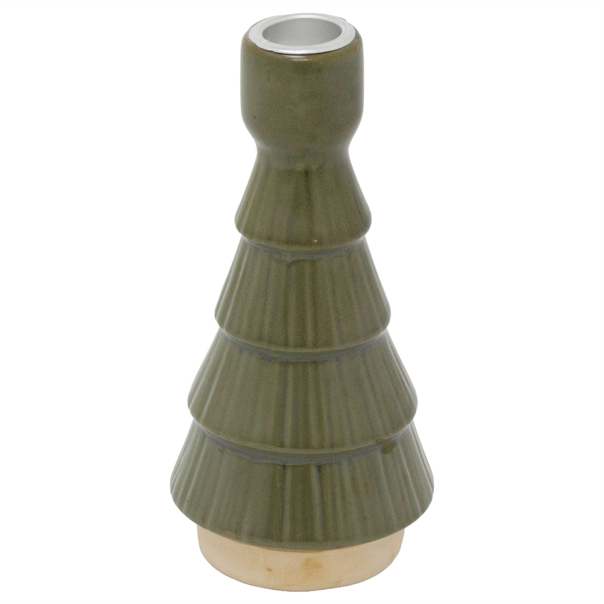 Christmas Tree Candle Holder, 16cm Green Candlestick Holder with Metal Cup Candle Holder - Tophatter Daily Deals