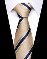 Men's Neckties - Formal Classic Patterned Tie (50 Style Options) Navy Gold Regent Stripe Belts & Ties - Tophatter Daily Deals