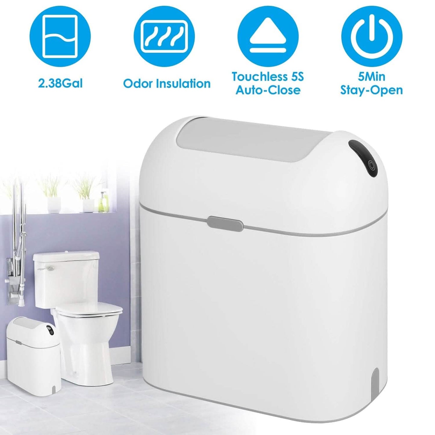 2.38 Gal/9L Automatic Trash Can Household Appliances - Tophatter Daily Deals