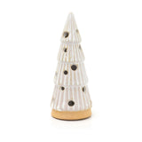 White Ceramic LED Christmas Tree | Light Up Mini Christmas Tree Ornament -13cm Ornament - Tophatter Daily Deals