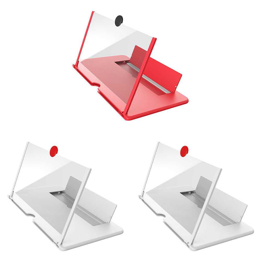 3D Screen Magnifier Signal Booster Mobile Screen Lightweight Foldable Magnifying Glass 2pcwhite1red 0 - Tophatter Daily Deals