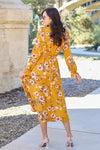 Double Take Full Size Floral Tie Back Flounce Sleeve Dress Casual Dresses - Tophatter Daily Deals