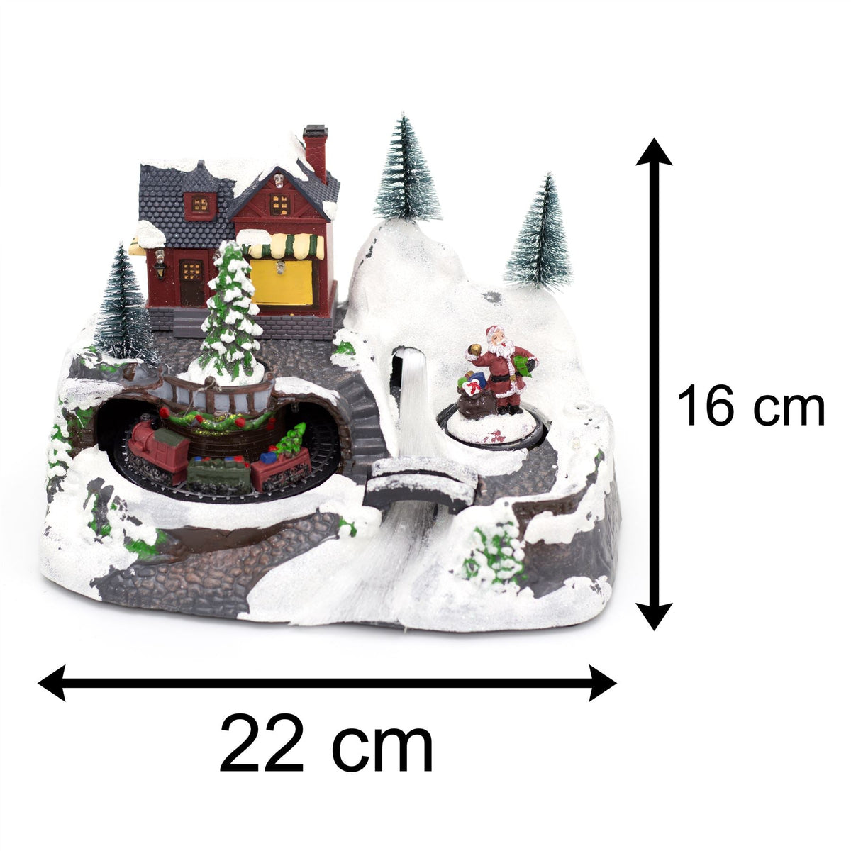 Christmas Scene With Moving Train Xmas Model Village | Light Up LED Animated Christmas Village Ornament | Design Varies One Supplied Model Village - Tophatter Daily Deals