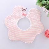 360° rotating flower waterproof saliva towel Pink strips 0 - Tophatter Daily Deals