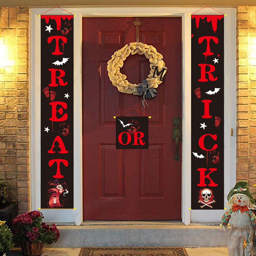 Halloween Door Banner Couplets Outdoor Black Red Decor 3D Changing Face Moving Picture Frame - Tophatter Daily Deals