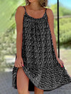 Full Size Printed Sleeveless Mini Cami Dress Black Casual Dresses - Tophatter Daily Deals