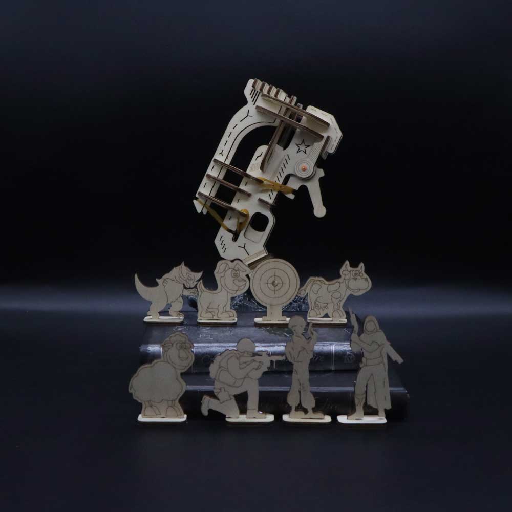 Ranger Ping Pong Ball Shooter Wooden Rubber Band Gun Model Kit - Tophatter Daily Deals