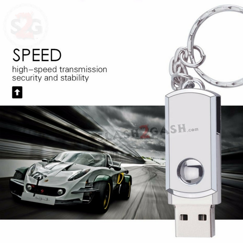 Mini Metal Rotary USB Flash Drive 2.0 Key Chain Memory Stick 16/32/64gb 64GB 2.0 Double the storage for $10 more! USB Flash Drive - Tophatter Daily Deals