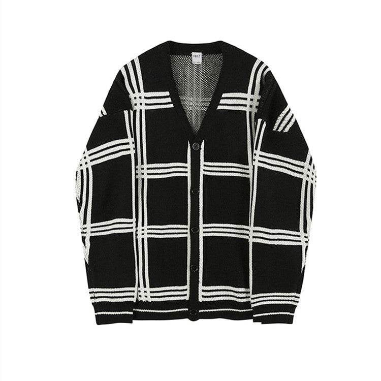 Oversized Men's Cardigan - V Neck Vinylon Knit, Street 3D Changing Face Moving Picture Frame - Tophatter Daily Deals