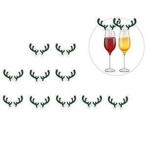 10 Pieces Of Christmas Wine Glasses Decorated With 0 - Tophatter Daily Deals