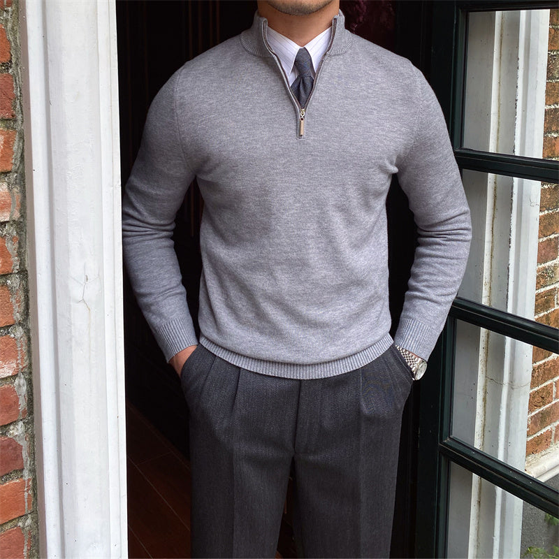 Fitted Men’s Half-Zip Sweater - Ribbed Knit, Smart Casual Grey 3D Changing Face Moving Picture Frame - Tophatter Daily Deals