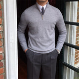 Fitted Men’s Half-Zip Sweater - Ribbed Knit, Smart Casual Grey 3D Changing Face Moving Picture Frame - Tophatter Daily Deals