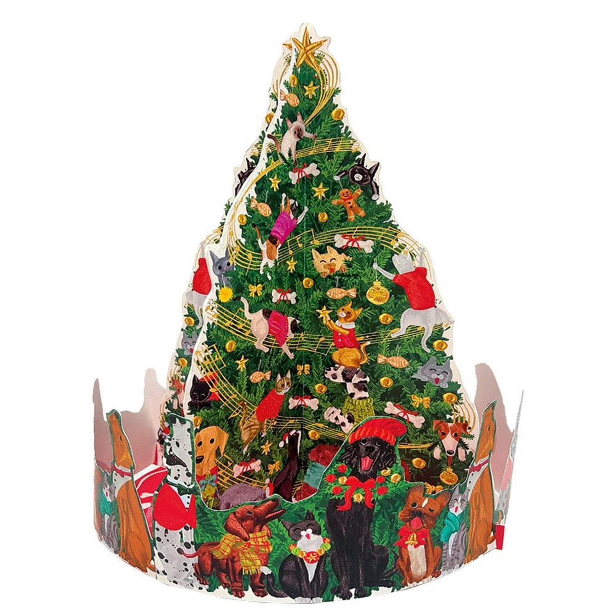 Pop-up 3D Caroling Pets Christmas Advent Calendar | Christmas Tree Calendar 31cm Advent Calendar - Tophatter Daily Deals