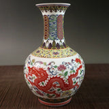 Antique Old Dragon And Phoenix Pattern Ceramic Crafts Vase Ornaments Appreciation bottle 0 - Tophatter Daily Deals