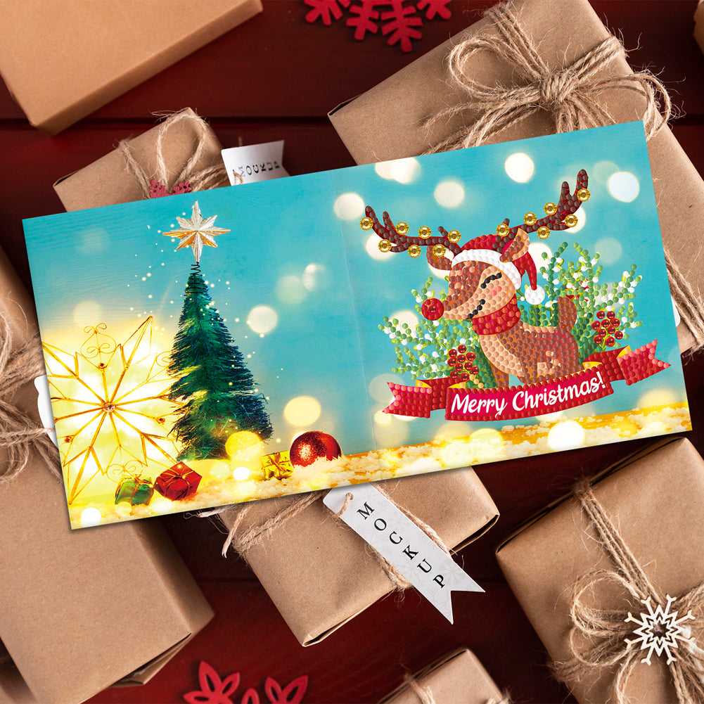 4pcs Christmas Diamond Painting DIY Greeting Cards Cart 0 - Tophatter Daily Deals