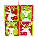 3D Reindeer Christmas Advent Calendar - Glittered Die-Cut with Ribbon, 35.5x39cm Advent Calendar - Tophatter Daily Deals