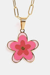 Flower Pendant Stainless Steel Necklace Necklaces - Tophatter Daily Deals