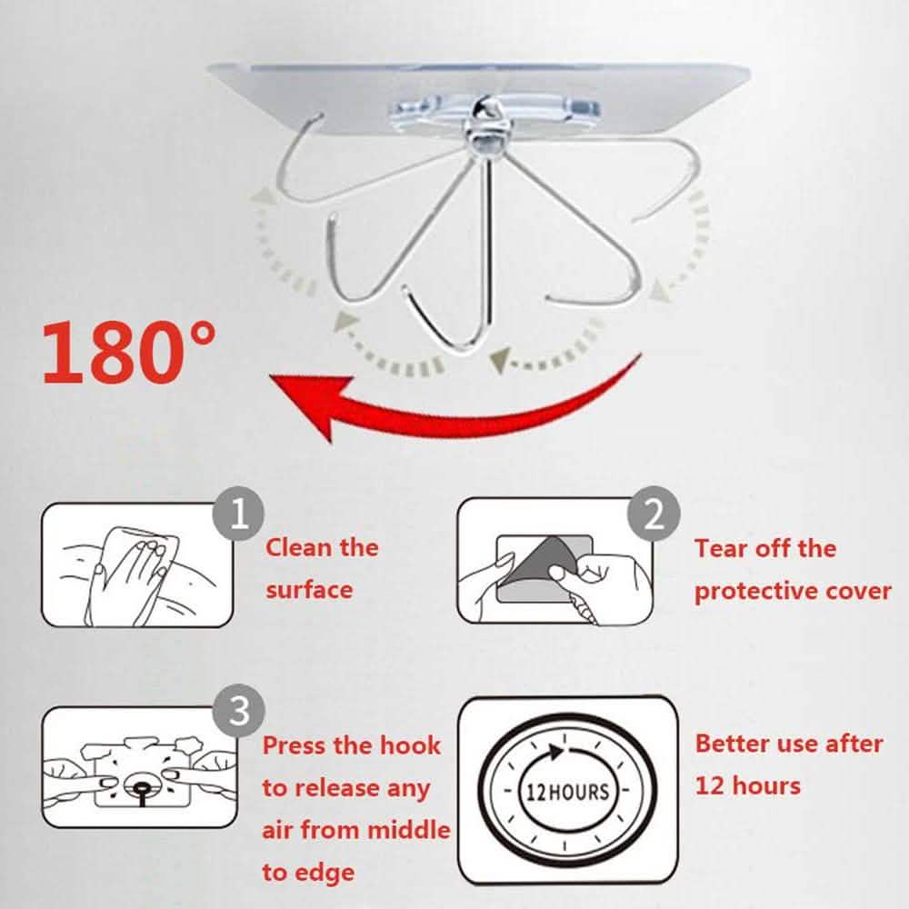 24-Pack: Adhesive Hooks Kitchen Wall Hooks Home Improvement - Tophatter Daily Deals