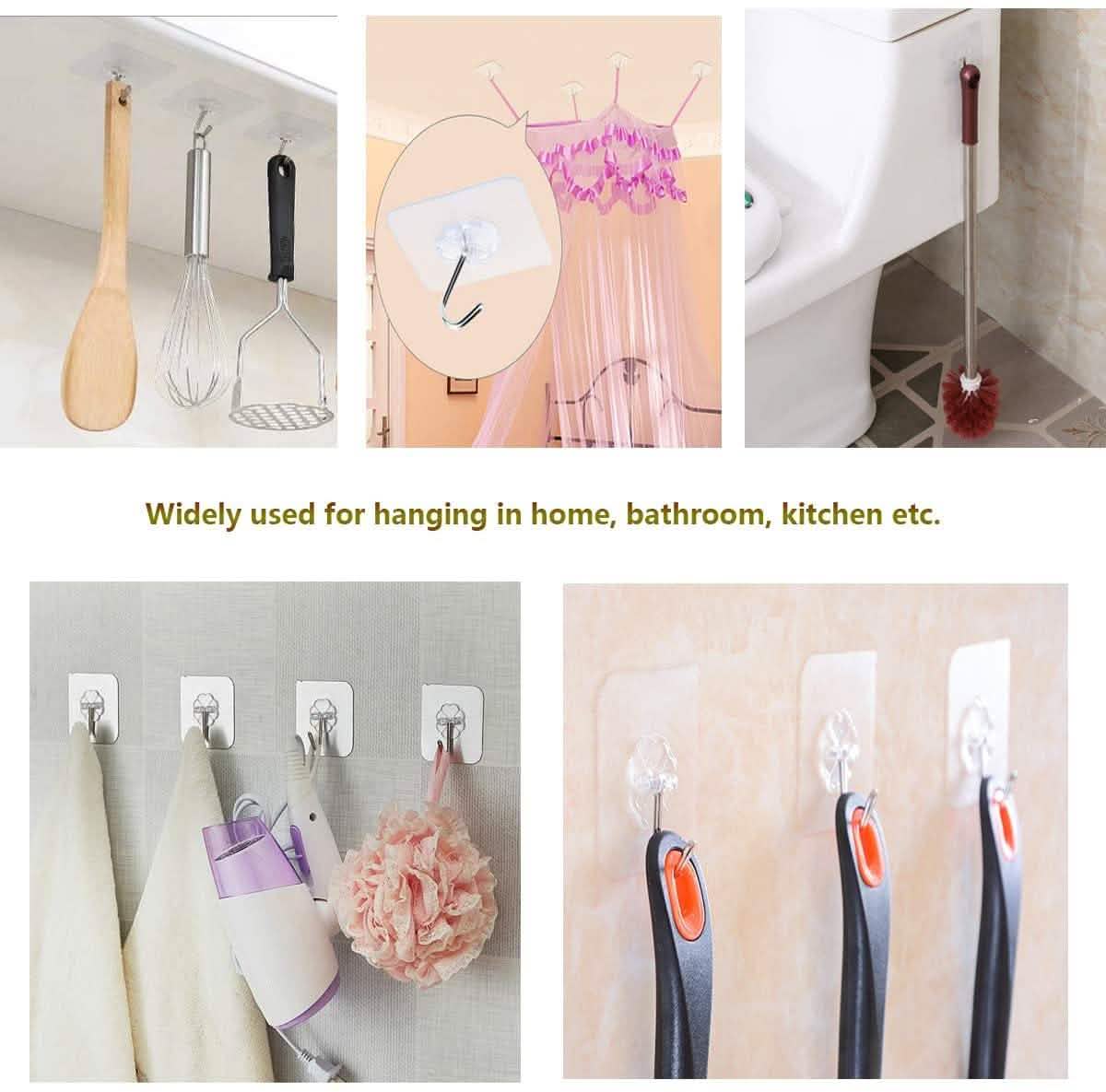 24-Pack: Adhesive Hooks Kitchen Wall Hooks Home Improvement - Tophatter Daily Deals