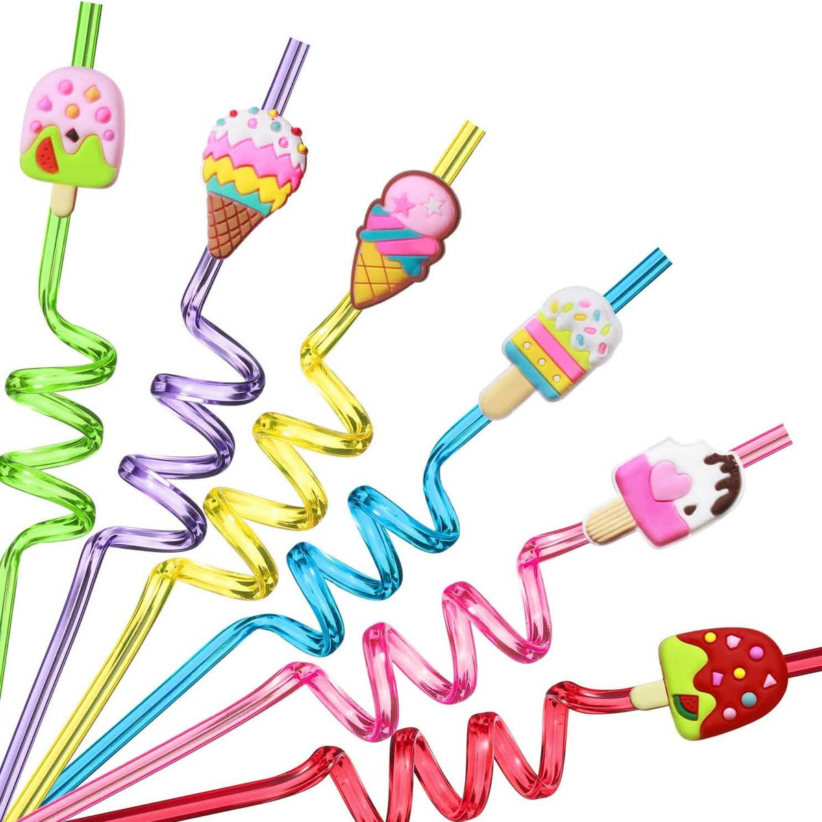 24-Pack: Reusable Ice Cream Straws for Birthday Party Supplies Wine & Dining - Tophatter Daily Deals