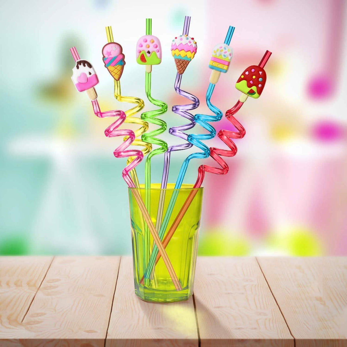 24-Pack: Reusable Ice Cream Straws for Birthday Party Supplies Wine & Dining - Tophatter Daily Deals