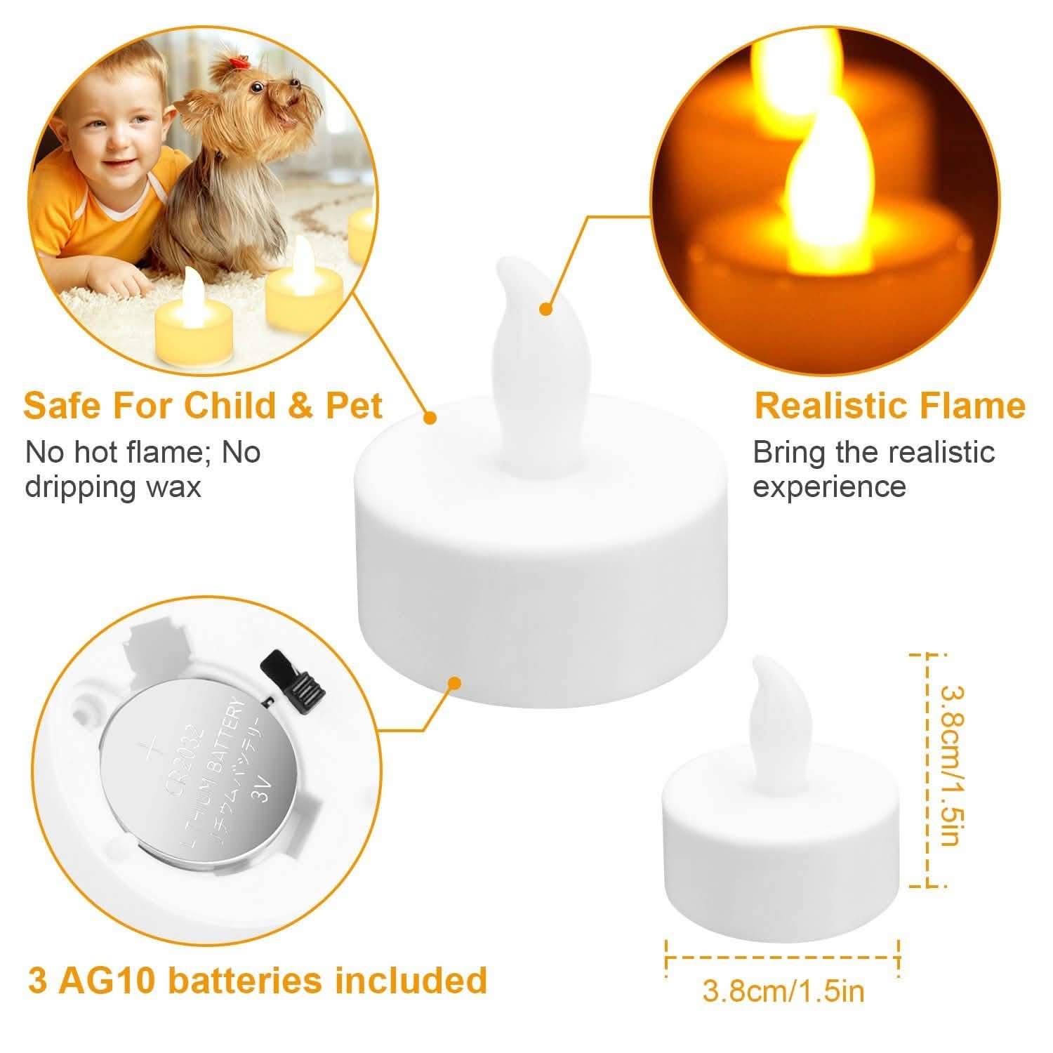 24-Piece: Flameless LED Tealight Candles Indoor Lighting - Tophatter Daily Deals